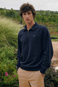MERINO ¼ ZIP JERSEY/ 3BALL NAVY