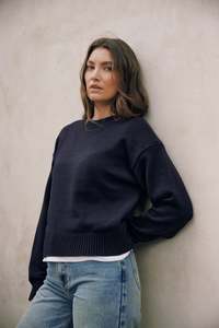 CLASSIC KNIT CREW NAVY