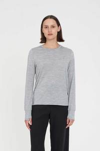 MERINO LS LANEWAY TEE GREY MARLE