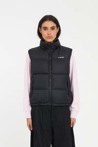 Womens Down Vests: WMNS RIDER PUFFER VEST BLACK