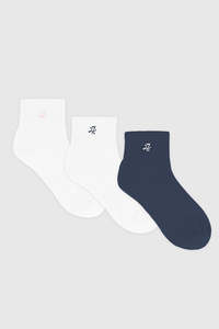 Accessories: ANKLE RIB SOCK 3 PACK/BIRDIE MULTI
