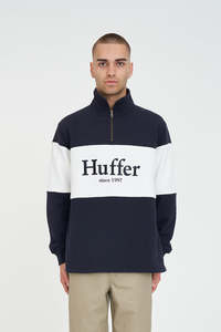 CLASSIC 1/4 ZIP BLOCK JERSEY NAVY