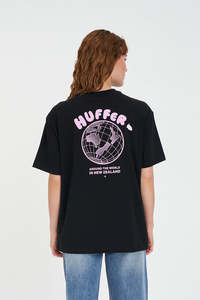Womens T Shirts: RELAX TEE 220/FLIGHT PLAN BLACK