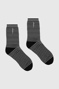 HFR CREW SOCK/OUI OUI BLACK/CHALK