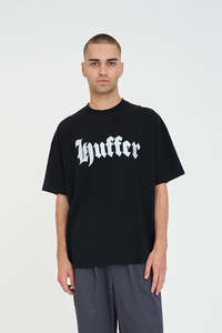 Mens T Shirts: BOX TEE 220/BLASE WASHED BLACK