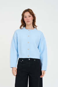 Knitwear: ELLE CROP CARDIGAN ICEBERG
