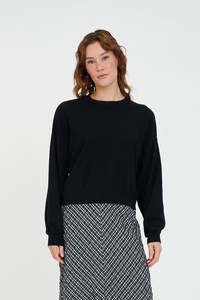 MERINO BELLA CROP KNIT BLACK