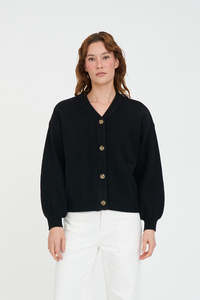 Knitwear: KENDALL CARDIGAN BLACK