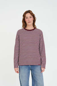 BILLIE LS TEE BURGUNDY/PETAL