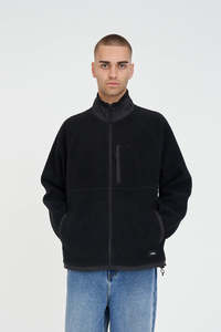 HUSK POLAR FLEECE JACKET BLACK