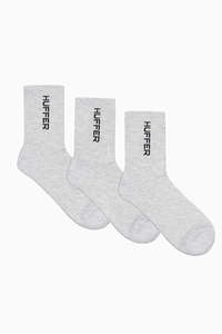 HFR RIB SOCK/3 PACK GREY MARLE