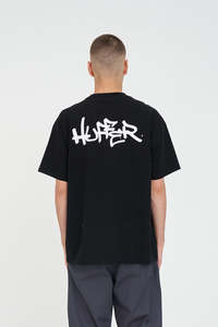 Mens T Shirts: BLOCK TEE 220/ETCHING BLACK