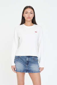 Women S Long Sleeves: WAFFLE EVERYDAY LS TEE CHALK