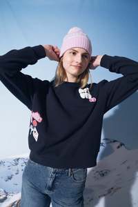 Womens Hoods Crews: SLOUCH CREW 350/ABOVE THE CLOUDS NAVY