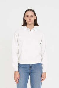 Womens Hoods Crews: RUGBY FLEECE JERSEY/3BALL CHALK