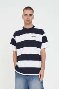 Mens: GAME DAY STRIPE TEE NAVY/WHITE