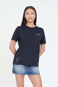 Womens: CLASSIC TEE 170/FLORETTE NAVY