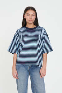 Womens T Shirts: BILLIE TEE NAVY/GLACIER