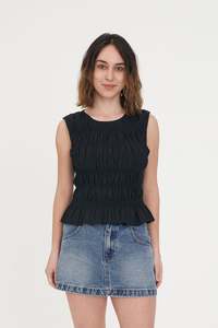 Womens Tops: LIN-IN BRIDGET TOP BLACK