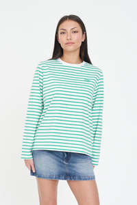OUI OUI LS RELAX TEE CHALK/MEADOW