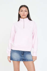 PANELLED 1/4 ZIP/HIGH TIDE PRETTY PINK