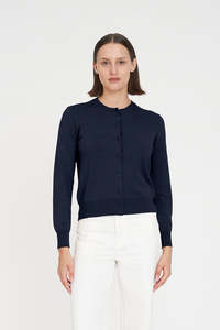 CLASSIC BUTTON UP CARDIGAN NAVY