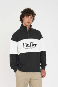 CLASSIC 1/4 ZIP BLOCK JERSEY BLACK/WHITE