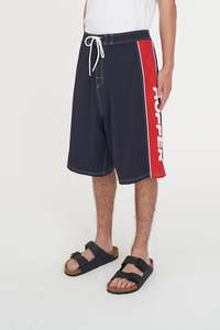 Shorts: BOARD SHORT FIXED WAIST NAVY/RED