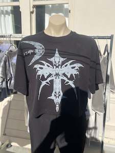 Products: BLACK CROSS LARGE CROP TEE jake