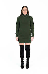 Summer 2023: Kayla 100% Cashmere Mini Dress - Forest Green