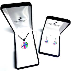 Jewellery Set: Rainbow Dolphin Pendant & Earring Set