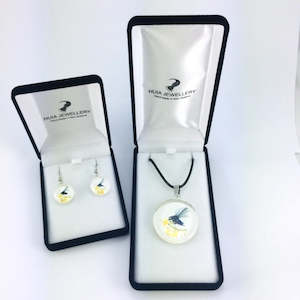 Pendant Earring Sets: White Fantail Pendant & Earring Set