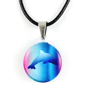 New Natures Reflections Range: Pink-Blue Dolphin Pendant