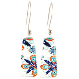 New Natures Reflections Earrings: Orange Ornament Earrings