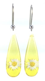 New Natures Reflections Earrings: Yellow Opaque Daisy Earrings