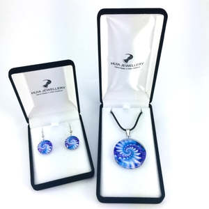 Pendant Earring Sets: Purple Shell Pendant & Earring Set