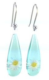 New Natures Reflections Earrings: Turquoise Opaque Daisy Earrings