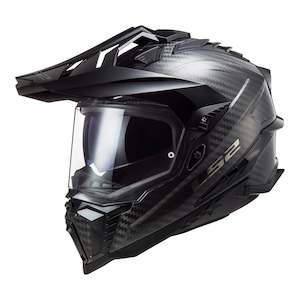 Adventure Helmets: LS2 MX701 Explorer Carbon Solid - Gloss Carbon
