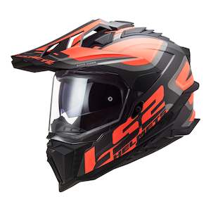 Adventure Helmets: LS2 MX701 Explorer Alter Helmet - Matte Black / Orange