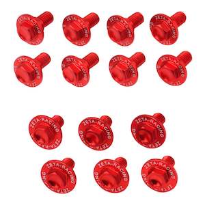Body Plastic Bolt Kits: Zeta Aluminum Bolt Set Plastics Kawasaki KX250X/450X '21- 21 pcs - Blue