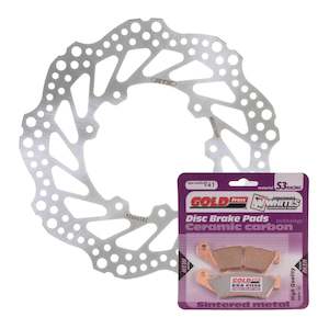 Brake Disc & Pad Front Kit - Honda CRF450X '05-'16 - Wave