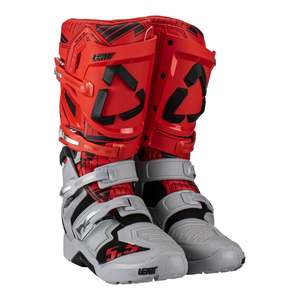 Boots: Leatt 5.5 FlexLock Enduro - Red / Grey