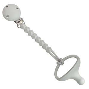 Products: Silicone Dummy and Clip - Cloud Grey - Hungry Cubs