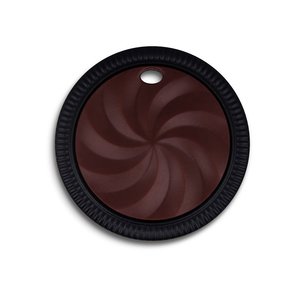 Silicone Cookie Teether with massaging grips and dummy clip hole - Choc