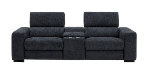 Stevie 2 Seater Power Reclining Sofa with Console in Fabric