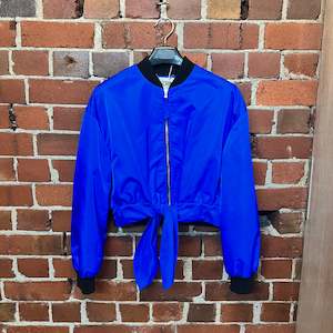 MOSCHINO tie waist bomber jacket