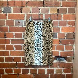MOSCHINO leopard faux fur skirt