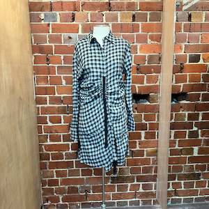 MC QUEEN flannel shirt dress