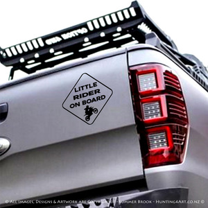 Little Rider On Board - MotoX Premium Vinyl Decal - Hunting4Art NZ