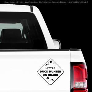 Little Hunter On Board - Duck Hunter Premium Vinyl Decal - Hunting4Art NZ